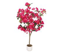 GarveeHome Bougainvillier Artificiel 100 cm/120 cm/150 cm avec Tronc Naturel - Fleurs triplées Roses, Plante Artificielle réaliste en Pot pour Jardin, Balcon et Appartement