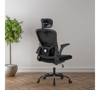 GarveeHome Chaise de Bureau Ergonomique en Mesh - Dossier Haut Réglable avec Appui-Tête + Lombaire - Accoudoirs Rabattables et roulettes pour Maison/Bureau