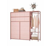 GarveeHome Commode à 16 Tiroirs pour Chambre à Coucher - Porte-Vêtements Et 2 étagères De Rangement - Grand Meuble De Rangement en Tissu pour Femmes Et Filles, Placard, Salon