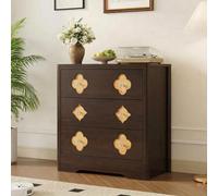 GarveeHome Commode Haute Moderne avec Grand capacité - Armoire 3 tiroirs décorative en Bois - Idéale pour Salon, Chambre ou entrée