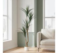 GarveeHome Dracaena Marginata Artificiel avec Pot, Plantes artificielles Tropicales pour la Maison, Le Bureau, l'intérieur et l'extérieur, Cadeau de Pendaison de crémaillère 165 cm