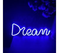 GarveeHome Dream Neon Lumière néon LED en forme de rêve - Panneau lumineux LED alimenté par USB - Veilleuse néon - Décoration pour mariage, anniversaire, décoration murale, bar, fête - Bleu