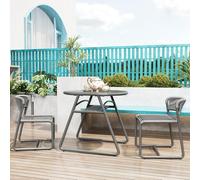 GarveeHome Ensemble bistrot résistant et ergonomique pour jardin - Table et chaises modernes en fer - Facile à nettoyer, compact, idéal pour terrasse, patio ou balcon