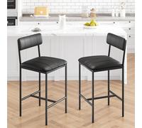 GarveeHome Ensemble Salle à Manger 5 pièces - Table rectangulaire avec chaises Hautes rembourrées en Similicuir - Sièges Confortables pour Cuisine, Salon ou Bar