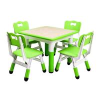 GarveeHome Ensemble Table et chaises pour Enfants de 2 à 10 Ans à Hauteur réglable, Table d'art et d'artisanat, Bureau Graffiti, Pieds antidérapants, Max 136 kg, Table Multi-activités pour Enfants