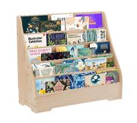 GarveeHome Étagère à Livres pour Enfants 5 Niveaux - Bibliothèque en Bois Multifonction - Rangement Profond Livres et Magazines Bois Naturel