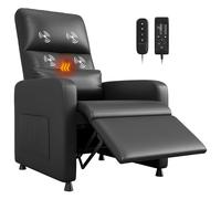 GarveeHome Fauteuil de Relaxation électrique, Fauteuil de Relaxation, Fauteuil de Massage, avec Fonction chauffante, Fauteuil TV réglable avec Repose-Pieds, canapé Simple, pour Salon, Chambre à