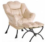 GarveeHome Fauteuil Lounge Moderne avec Repose-Pieds Pliable - Dossier réglable, accoudoirs et Poche latérale - Confort supportérieur pour Lecture et détente - pour Salon, Chambre ou Bureau - Velours