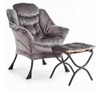 GarveeHome Fauteuil Relax avec Repose-Pieds - Grand Fauteuil Confortable, accoudoirs, Dossier Ergonomique, Poche latérale - Idéal Salon, Chambre ou Bureau - Moderne - Velours néerlandais HLR-21