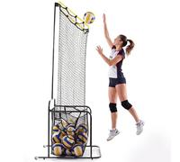 GarveeHome Filet d'entraînement de Volleyball, Hauteur 182 à 275 cm, Angle réglable en 5 Positions, avec roulettes verrouillables, pour Exercice intérieur/extérieur, Mobile et Stable