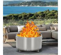 GarveeHome Foyer Portable sans fumée en Acier Inoxydable de 52,1 cm avec contrôle de l'air, Foyer sans fumée avec cendrier Amovible et poignée, Foyer à Chaleur Uniforme à 360°, pour Camping, terrasse
