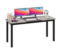 GarveeHome Grand Bureau Informatique 160cm - Design Moderne pour Bureau, Maison Ou Direction - Structure en Métal Noir Robuste - Idéal pour Gaming, Écriture Ou Travail
