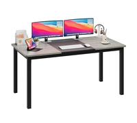 GarveeHome Grand Bureau Informatique 160cm - Design Moderne pour Bureau, Maison Ou Direction - Structure en Métal Noir Robuste - Idéal pour Gaming, Écriture Ou Travail