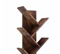 GarveeHome Grand capacité - Bibliothèque en Bois à 8 Niveaux Style Arbre - Rangement Moderne d’Angle pour Bureau, Salon ou Chambre - Idéale pour Adultes et Enfants - Couleur Bois de Tigre