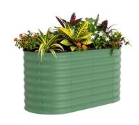 GarveeHome Grand Jardinière Surélevé en Acier galvanisé,Potager Surélevé en Fond Ouvert,Durable & Antirouille,Bac surélevé/Carré Potager pour Culture légumes,Herbes,Fleurs(120X60X60CM,Vert)