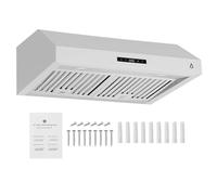 GarveeHome Hotte de cuisine en acier inoxydable de 76,2 cm avec aspiration de 400 CFM et contrôle tactile à 3 vitesses, panneau de commande tactile, idéale pour la maison et les petites cuisines