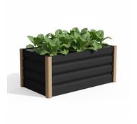 GarveeHome Jardinière Surélevée en Aluminium, Format Jumbo avec Fond Ouvert 120 * 60 * 40cm, Kit De Jardinière d'Extérieur avec Bords Arrondis De Sécurité Et Rebord Résistant Aux Coupures, Gris
