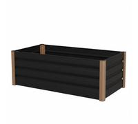 GarveeHome Jardinière Surélevée en Aluminium, Format Jumbo avec Fond Ouvert 200 * 80 * 40cm, Kit De Jardinière d'Extérieur avec Bords Arrondis De Sécurité Et Rebord Résistant Aux Coupures, Gris