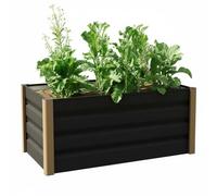 GarveeHome Jardinière Surélevée en Aluminium, Format Jumbo avec Fond Ouvert 240 * 100 * 40, Kit De Jardinière d'Extérieur avec Bords Arrondis De Sécurité Et Rebord Résistant Aux Coupures, Gris