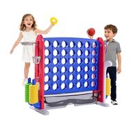 GarveeHome Jumbo Jeu géant 4 en Ligne Connectez 4 - Jouet d'extérieur pour Enfants à partir de 3 Ans - Grande Version d'extérieur Portable pour Famille, fêtes et Pique-Nique (Bleu)