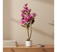 GarveeHome Magnolia Artificiel de 95 cm avec Pot de Fleurs Blanc et 14 Fleurs réalistes - Grandes Plantes artificielles en Pot pour la décoration de la Maison ou du Bureau