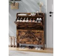 GarveeHome Meuble à Chaussures Compact 2 tiroirs basculants - Rangement caché Gain de Place - Idéal Petits espaces, Style Industriel