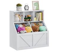 GarveeHome Meuble Multifonction pour Chambre d'enfant - Bibliothèque et Rangement à Jouets - Étagère combinée Jouets et Livres - Blanc Antique