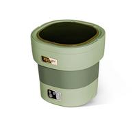 GarveeHome Mini machine à laver, pliable, 12 l, pour camping, avec essoreuse, nettoyage en profondeur de voyage, pour dortoirs, camping-cars, appartements, vert