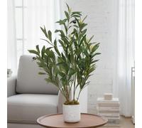 GarveeHome Olivier Artificiel 60/120/130/135/150/160 cm, Plante en Pot avec Feuilles réalistes et 8/14/20/22/34/44 Fruits, Plante Artificielle décorative à Feuilles persistantes pour la Maison