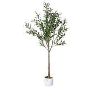 GarveeHome Olivier Artificiel 60/120/130/135/150/160 cm, Plante en Pot avec Feuilles réalistes et 8/14/20/22/34/44 Fruits, Plante Artificielle décorative à Feuilles persistantes pour la Maison