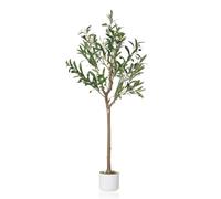 GarveeHome Olivier Artificiel 60/120/130/135/150/160 cm, Plante en Pot avec Feuilles réalistes et 8/14/20/22/34/44 Fruits, Plante Artificielle décorative à Feuilles persistantes pour la Maison