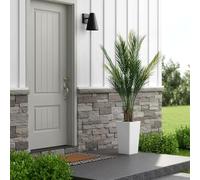 GarveeHome Plante Artificielle Tropicale en Pot Blanc, 1,47m/1,52m Palmier Artificiel Areca Décoration pour Patio, Maison, Bureau, Porche