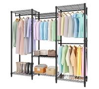 GarveeHome Portant à vêtements robuste avec étagères réglables en hauteur, 180 x 40 x 194,2 cm, capacité de charge jusqu'à 740 kg, tringle à vêtements stable pour chambre à coucher, salon