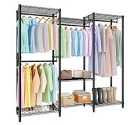 GarveeHome Portant à vêtements robuste avec étagères réglables en hauteur, 180 x 40 x 194,2 cm, capacité de charge jusqu'à 650 kg, tringle à vêtements stable pour chambre à coucher, salon