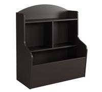 GarveeHome Rangement modulable Enfant 3 Niveaux - Bibliothèque et étagère à Jouets avec casiers, Montage Simple, sécurité Enfant -Marron foncé