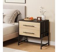 GarveeHome Table de Chevet avec tiroirs, Large Table d'appoint avec Pieds en métal et poignées, Table de Chevet Moderne pour Chambre à Coucher, Salon 60 x 40 x 62 cm