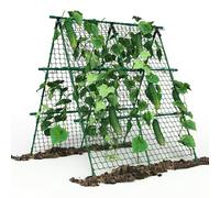 GarveeHome Tuteur de Concombre en Forme de A - 120 x 120 cm - en métal - pour Plantes grimpantes, légumes, Fruits et Fleurs - Grille Robuste pour Vigne