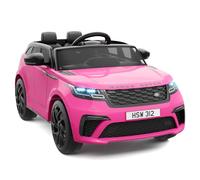 GarveeHome Voiture Électrique Enfant 12V, Licence Land Rover, Télécommande Parentale, Bluetooth MP3, Siège 2 Places - Enfants 3 Ans Et +, Rosa