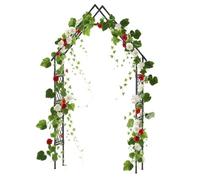GarveeLife Arche de Jardin en Fer 120 x 40 x 240 cm - Arche de clôture de Jardin en métal résistant aux intempéries - pour Plantes grimpantes - Décoration de Jardin décorative - Tonnelle en métal