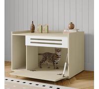 GarveeLife Armoire Cache-Litière Ventilée Anti-Chien Porte Rabattable