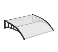 GarveeLife Auvent pour Porte d'entrée 150 x 100 cm, auvent de Porte d'entrée en Aluminium et Polycarbonate, auvent arqué Transparent, auvent de pupitre avec Barre Centrale