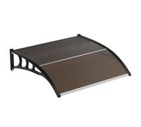 GarveeLife Auvent pour Porte d'entrée 150 x 100 cm, auvent de Porte d'entrée en Aluminium et Polycarbonate, auvent arqué Transparent, auvent de pupitre avec Barre Centrale