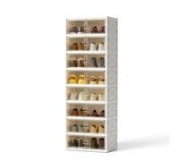 GarveeLife Boîte à Chaussures Transparente à 8 étages - Pliable et empilable - en Plastique - 45 x 35,1 x 139,5 cm - Peu encombrant - Pliable - avec Porte magnétique - pour Chaussures