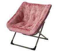 GarveeLife Chaise d'Appoint, Cozy Fauteuil en Fausse Fourrure, Chaise Salon avec Pieds en Métal pour Salon, Chambre, Coiffeuse
