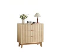 GarveeLife Commode à 3 Tiroirs, Meuble De Rangement en Bois Clair Naturel avec Finition Verticale, Dimensions 80 x 40 x 79 cm, Design Scandinave pour Chambre Et Salon