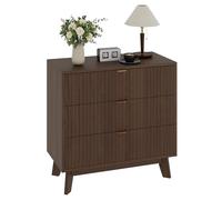 GarveeLife Commode à 3 Tiroirs, Meuble De Rangement en Bois Clair Naturel avec Finition Verticale, Dimensions 80 x 40 x 79 cm, Design Scandinave pour Chambre Et Salon