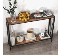 GarveeLife Console Table, Table de canapé d’entrée Vintage, étagère arrière canapé pour décoration intérieure, Brun Rustique, 110 x 25 x 76 cm