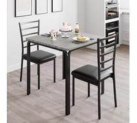 GarveeLife Ensemble Repas 2p Bistro Industriel Compact | Montage facile, nettoyage aisé, assises confortables, pieds antidérapants, design moderne et polyvalent