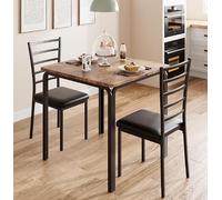 GarveeLife Ensemble Repas 2p Bistro Industriel Compact | Montage facile, nettoyage aisé, assises confortables, pieds antidérapants, design moderne et polyvalent