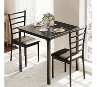 GarveeLife Ensemble Repas 2p Bistro Industriel Compact | Montage facile, nettoyage aisé, assises confortables, pieds antidérapants, design moderne et polyvalent